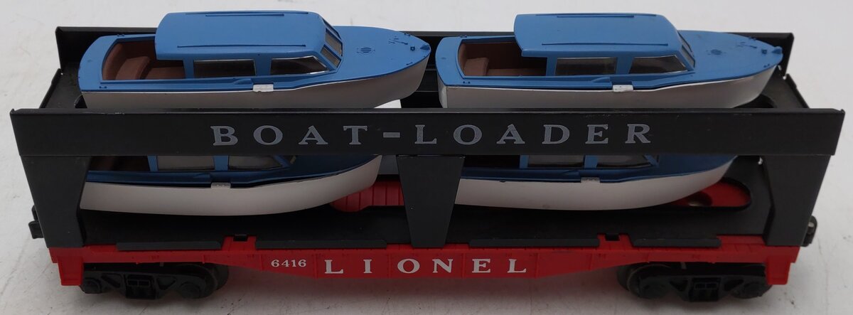 Lionel 6416 Vintage O Boat Loader with 4 Blue Boats - Rare VG