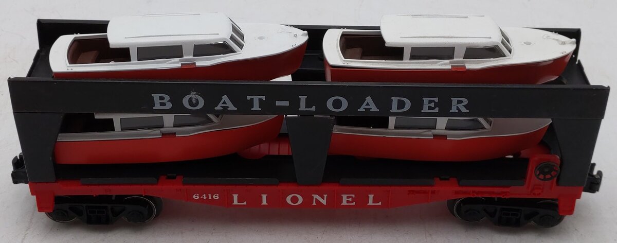 Lionel 6416 Vintage O Boat Loader with 4 Red Boats - Rare VG