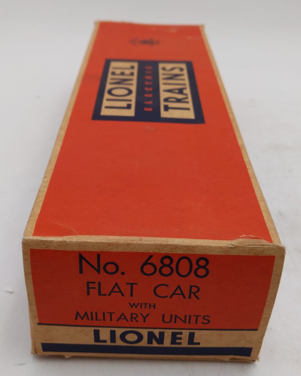 Lionel 6808 Vintage O Flatcar w/ PYRO Searchlight Car & M19 Gun Motor Carriage VG/Box