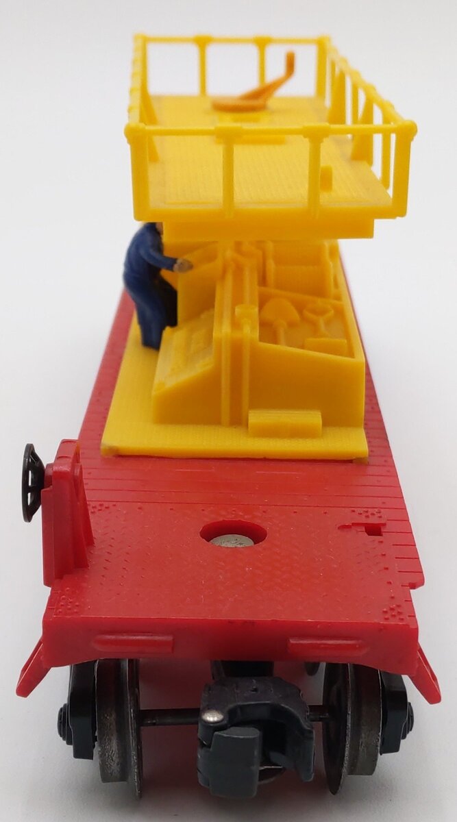 Lionel 6812 Vintage O Operating Track Maintenance Car w/Yellow Superstructure VG