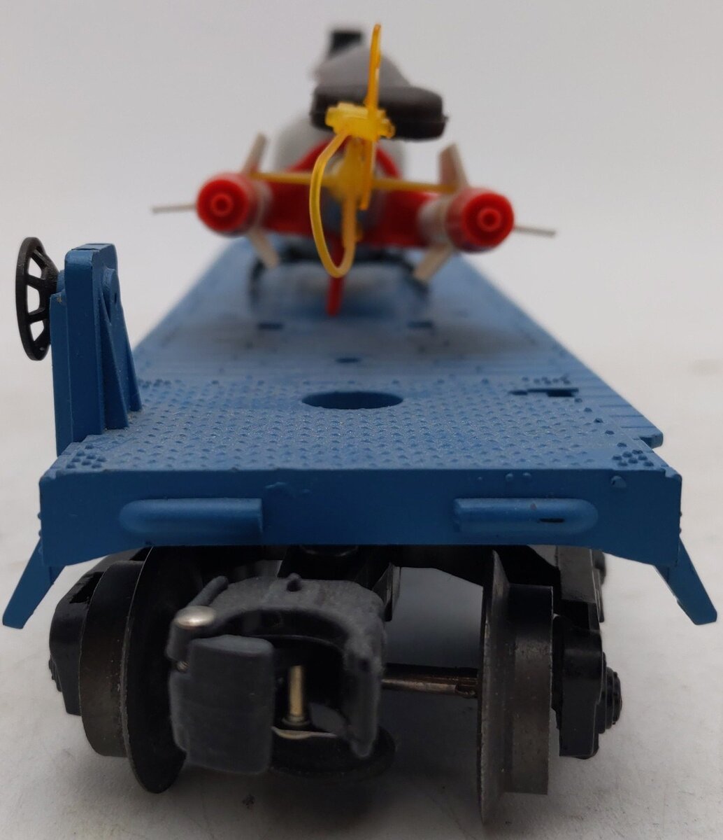 Lionel 6820 Vintage O Flatcar w/ Helicopter & Rockets VG
