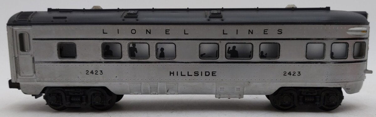 Lionel 2423 Vintage O Lionel Lines Hillside Lighted Observation Car w Gray Roof VG/Box