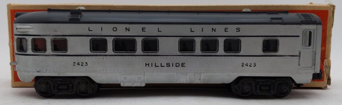 Lionel 2423 Vintage O Lionel Lines Hillside Lighted Observation Car w Gray Roof VG/Box