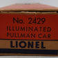 Lionel 2429 Vintage O Livingston Illuminated Passenger Car with Silver Roof VG/Box