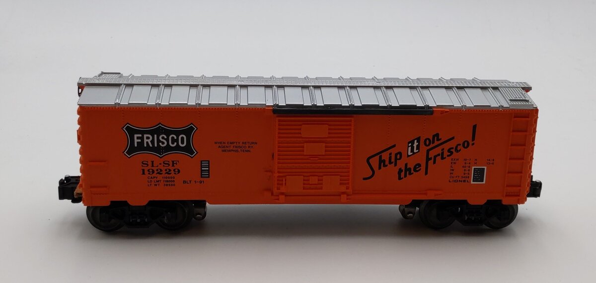 Lionel 6-19229 O Gauge Frisco Boxcar with Diesel Railsounds NIB