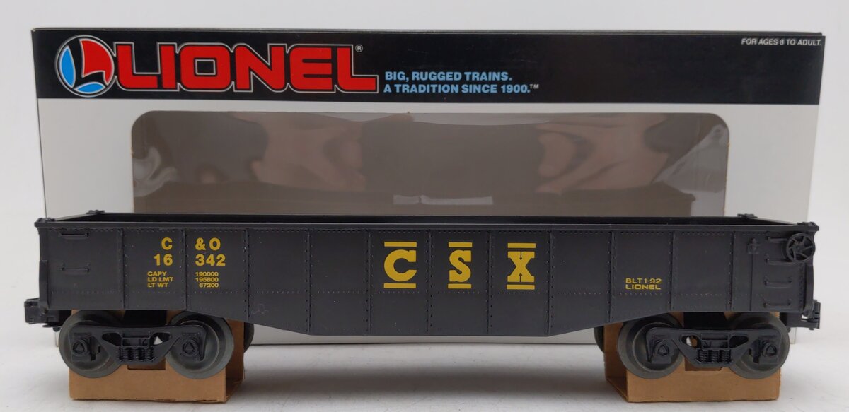 Lionel 6-16342 O Gauge CSX Gondola with Coil Covers EX/Box