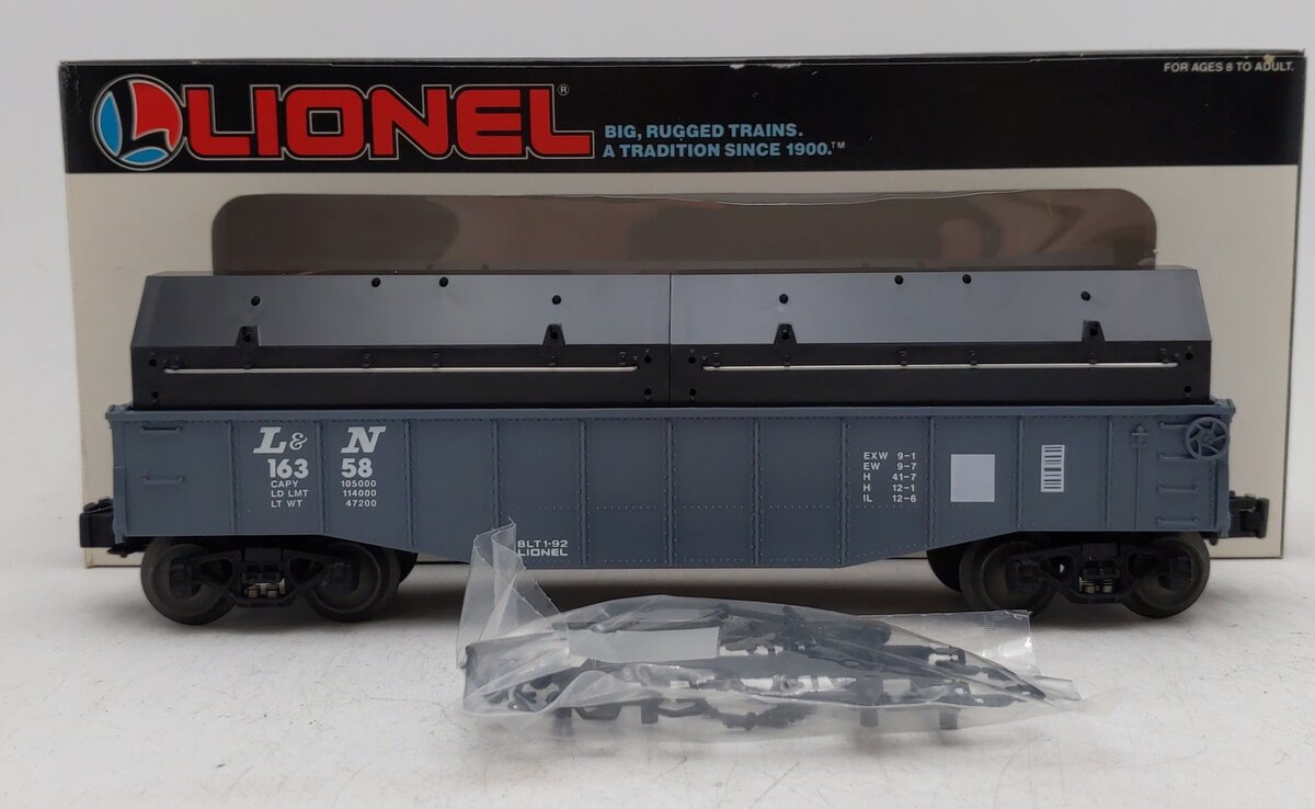 Lionel 6-16358 O Gauge Louisville & Nashville Gondola with Coil Covers EX/Box