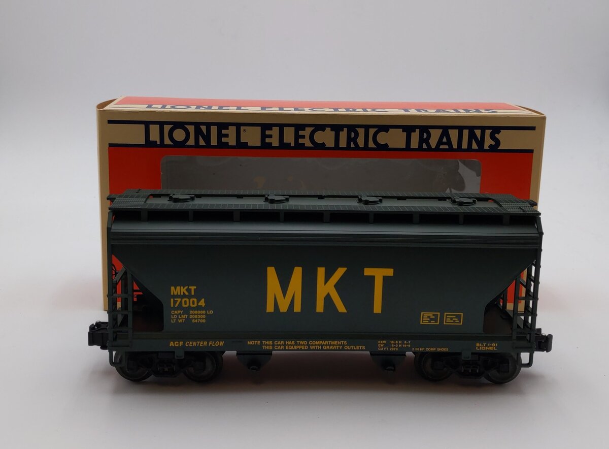 Lionel 6-17004 O Gauge MKT Centerflow 2-Bay Covered Hopper MT/Box
