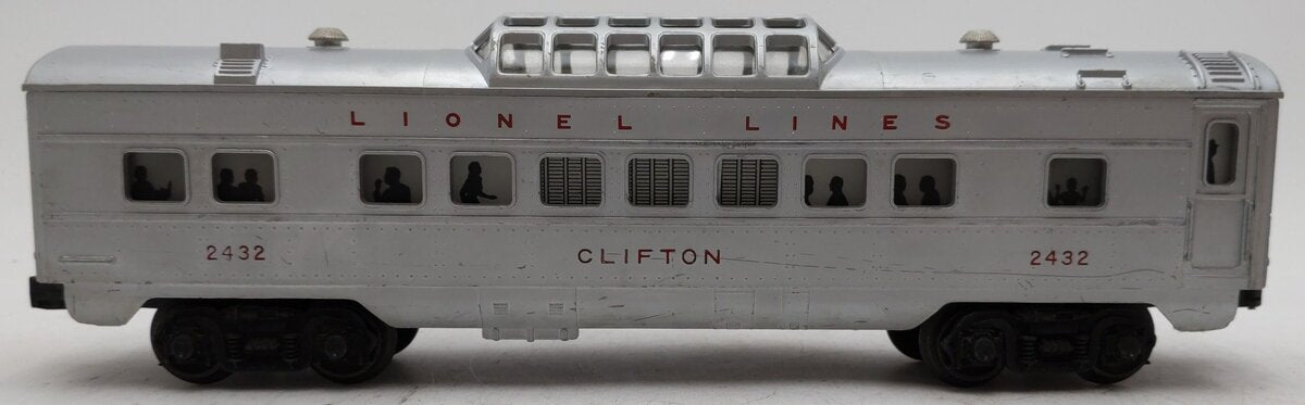 Lionel 2432 Vintage O Lionel Lines Clifton Illuminated Vista Dome Car VG/Box