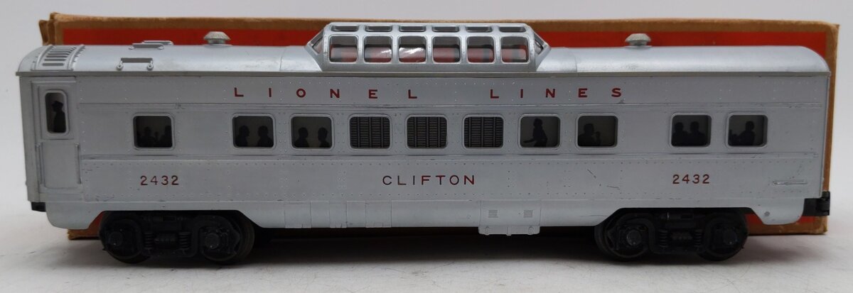 Lionel 2432 Vintage O Lionel Lines Clifton Illuminated Vista Dome Car VG/Box