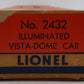 Lionel 2432 Vintage O Lionel Lines Clifton Illuminated Vista Dome Car VG/Box