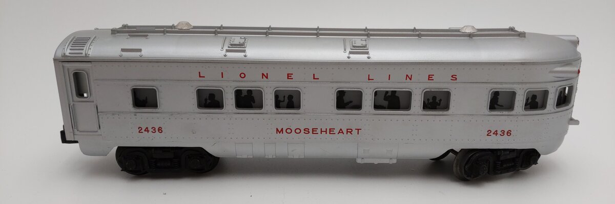 Lionel 2436 Vintage O Lionel Lines Illuminated Mooseheart Observation Car EX