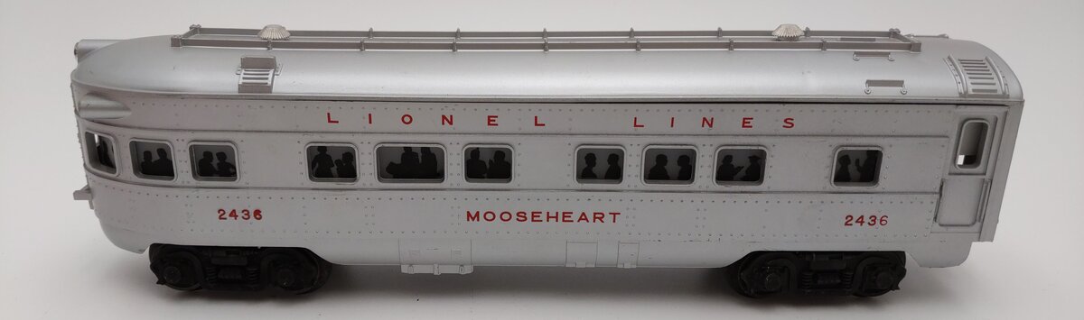 Lionel 2436 Vintage O Lionel Lines Illuminated Mooseheart Observation Car EX