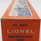 Lionel 2521 Vintage O President McKinley Gold Stripe Aluminum Observation Car VG/Box