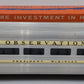Lionel 2521 Vintage O President McKinley Gold Stripe Aluminum Observation Car VG/Box
