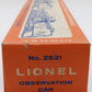 Lionel 2521 Vintage O President McKinley Gold Stripe Aluminum Observation Car VG/Box