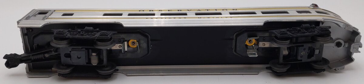 Lionel 2521 Vintage O President McKinley Gold Stripe Aluminum Observation Car VG/Box