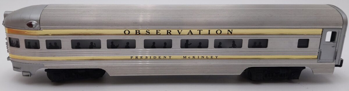 Lionel 2521 Vintage O President McKinley Gold Stripe Aluminum Observation Car VG/Box