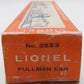 Lionel 2523 Vintage O President Garfield Gold Stripe Aluminum Pullman Car VG/Box