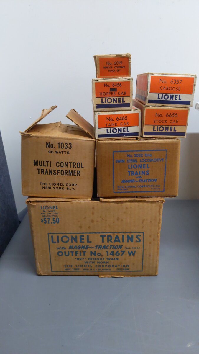 Lionel 1467W Vintage O 2032 Erie Diesel Freight Set w/ 6456 6656 6465 6357-25 VG/Box