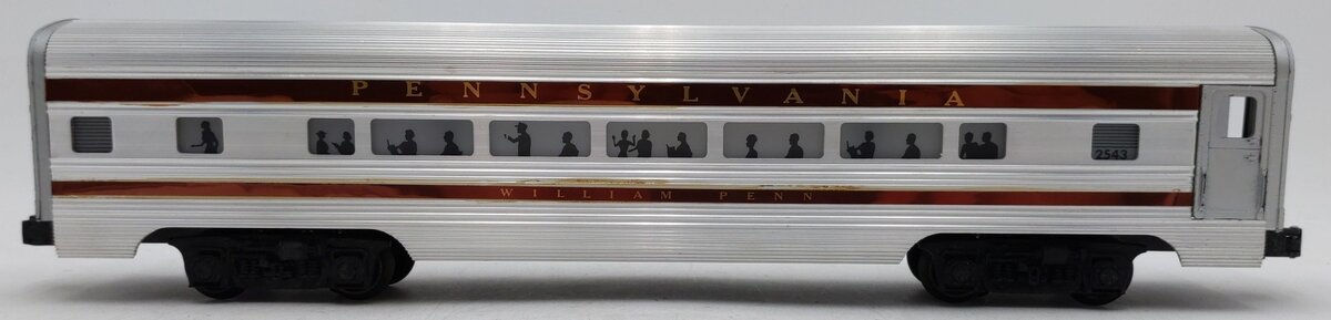 Lionel 2543 Vintage O Gauge Pennsylvania Aluminum "William Penn" Pullman Car VG