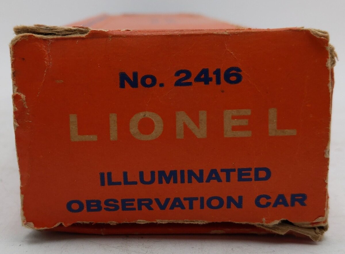 Lionel O Gauge 2416 Santa Fe Observation Car VG/Box
