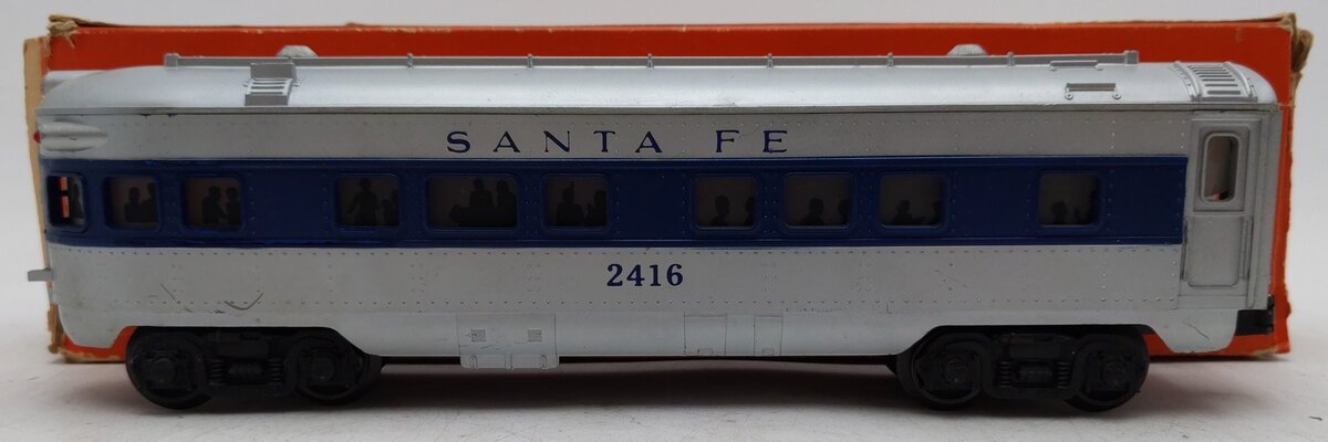 Lionel O Gauge 2416 Santa Fe Observation Car VG/Box