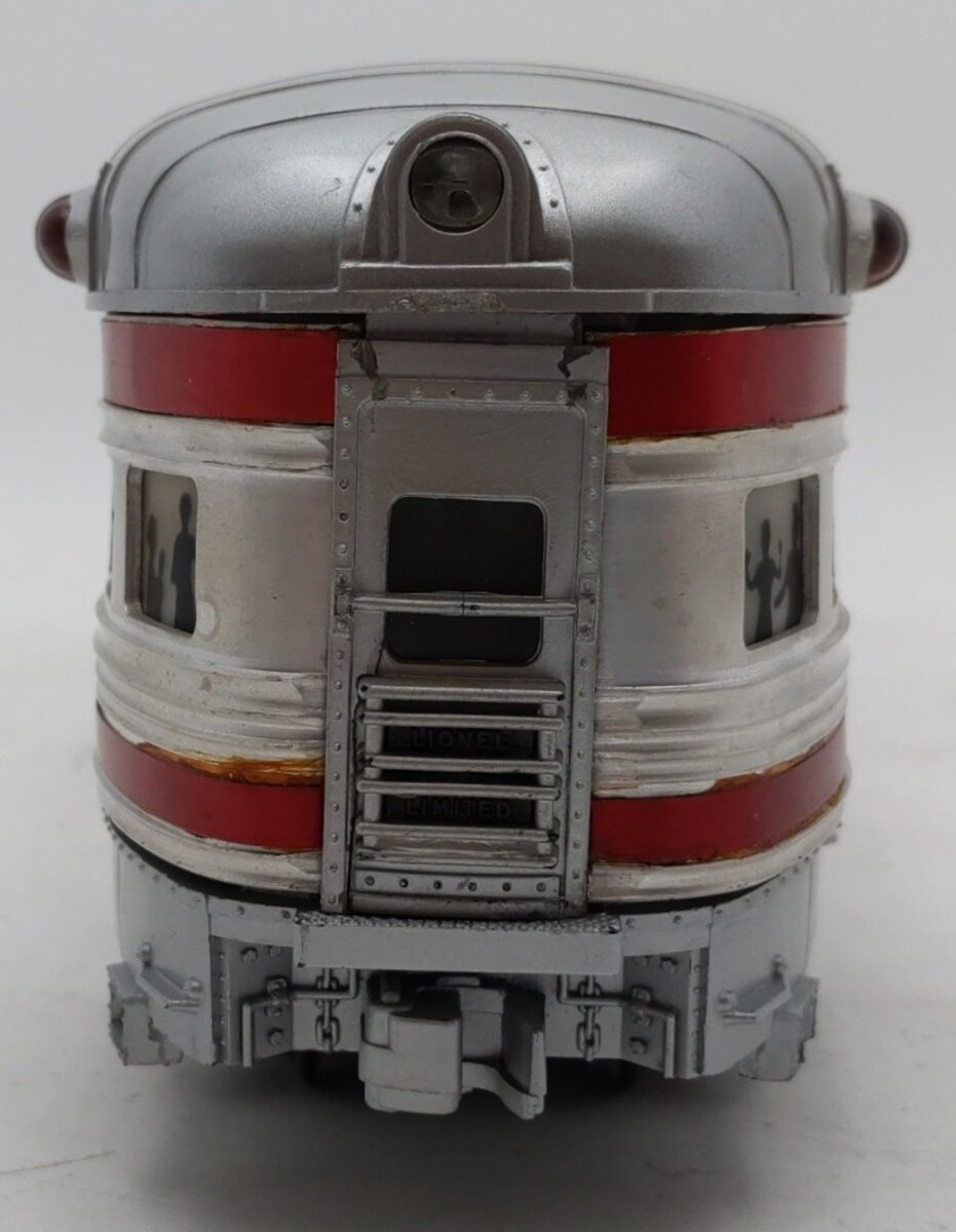 Lionel 2561 Vintage O Santa Fe Vista Valley Red Stripe Aluminum Observation Car VG