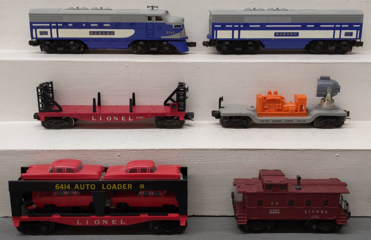 Lionel 1563W Vintage O Wabash 2240P/C AB Freight Set w/6467,3620,6414,6357 EX/Box