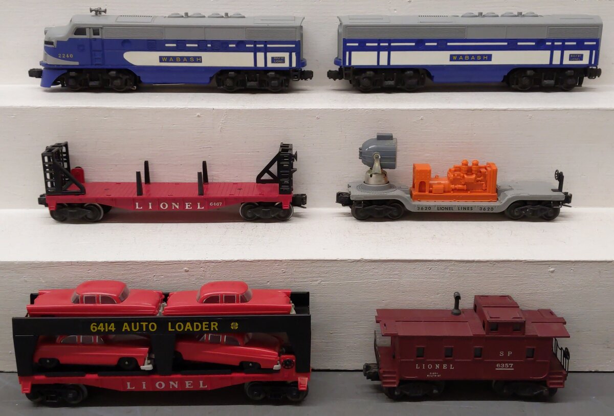 Lionel 1563W Vintage O Wabash 2240P/C AB Freight Set w/6467,3620,6414,6357 EX/Box
