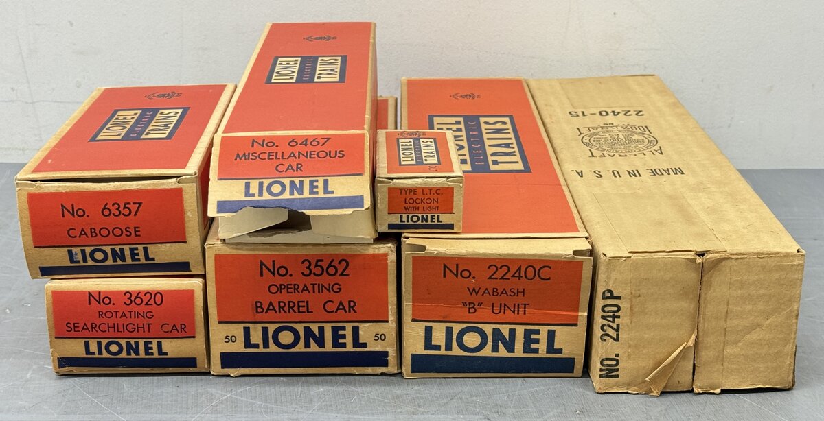 Lionel 1563W Vintage O Wabash 2240P/C AB Freight Set w/6467,3620,6414,6357 LN/Box