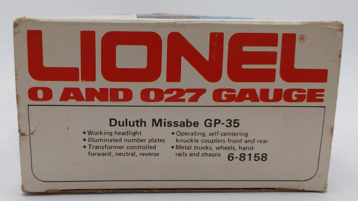 Lionel 6-8158 O Gauge Duluth Missabe GP-35 Powered Diesel Locomotive #8158 EX/Box