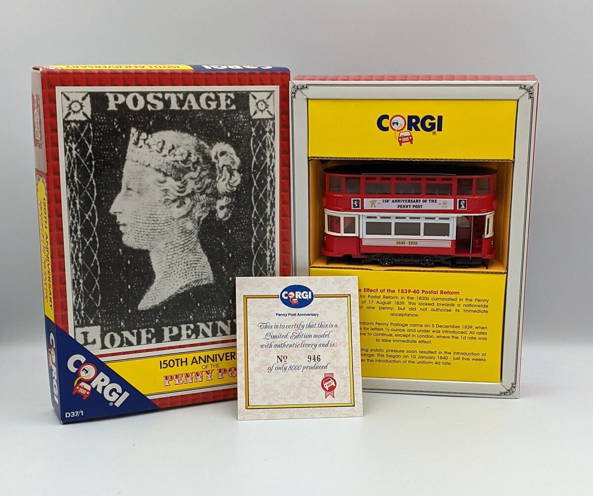 Corgi D37/1 1:72 Die-Cast 150th Anniversary of the Penny Post Tram MT/Box