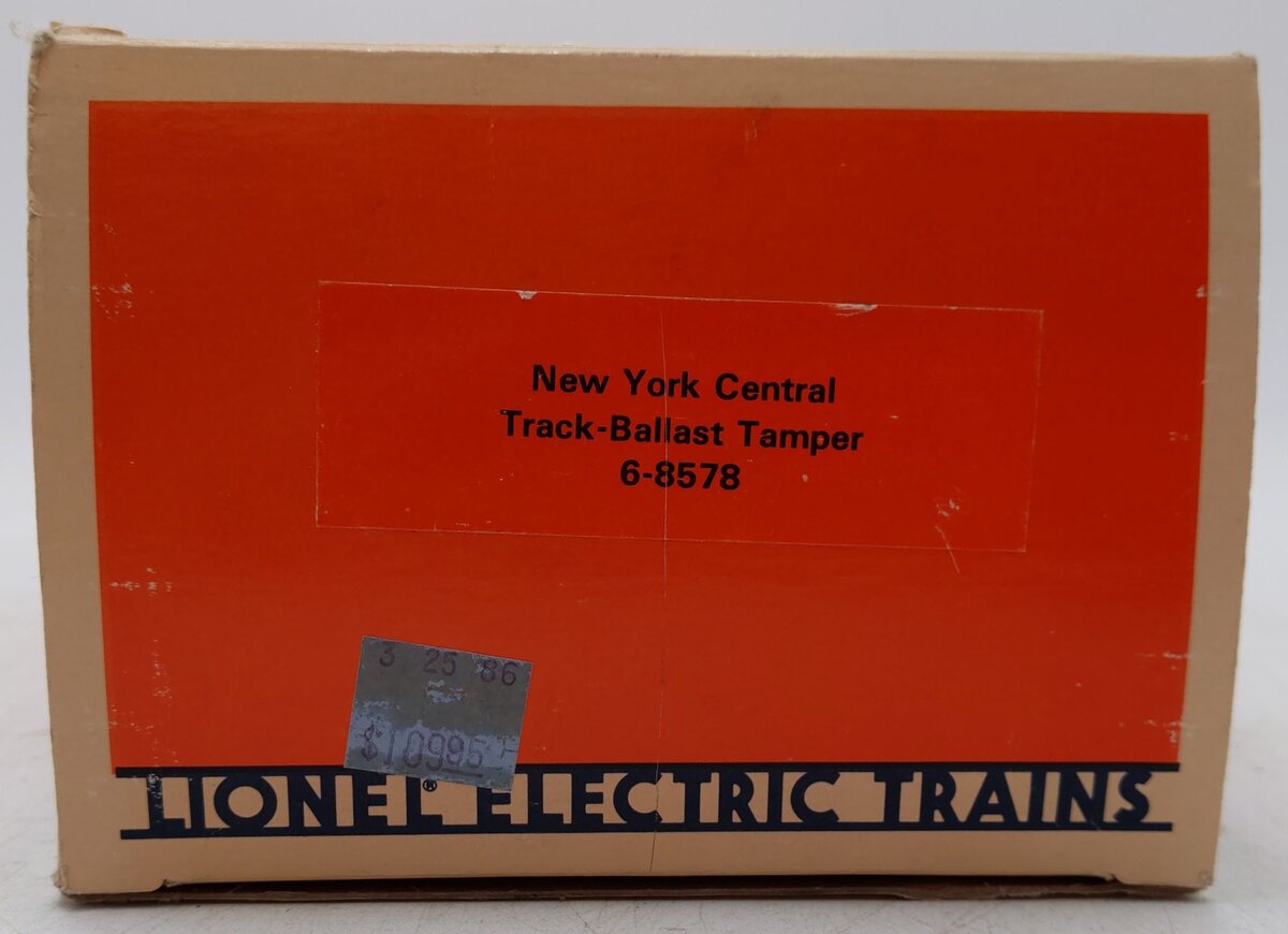 Lionel 6-8578 O Gauge New York Central Motorized Ballast Tamper Car EX/Box