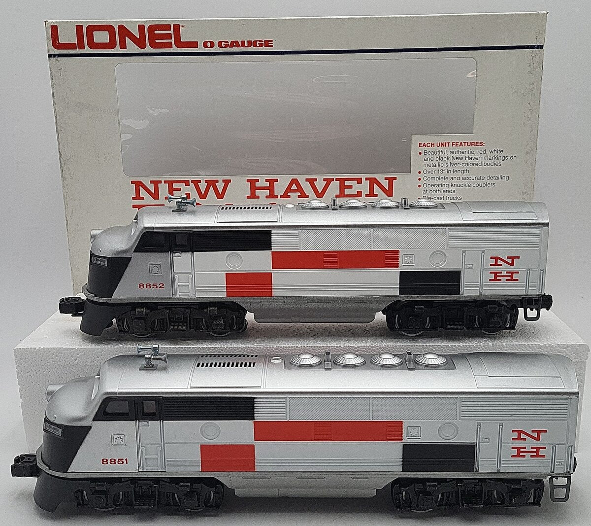 Lionel 6-8851 O Gauge New Haven F3 AA Diesel Locomotive Set #8851/8852 EX/Box