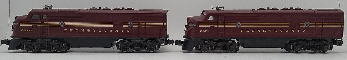 Lionel 6-8970 O Gauge Pennsylvania F3 Tuscan AA Diesel Locomotive Set EX/Box