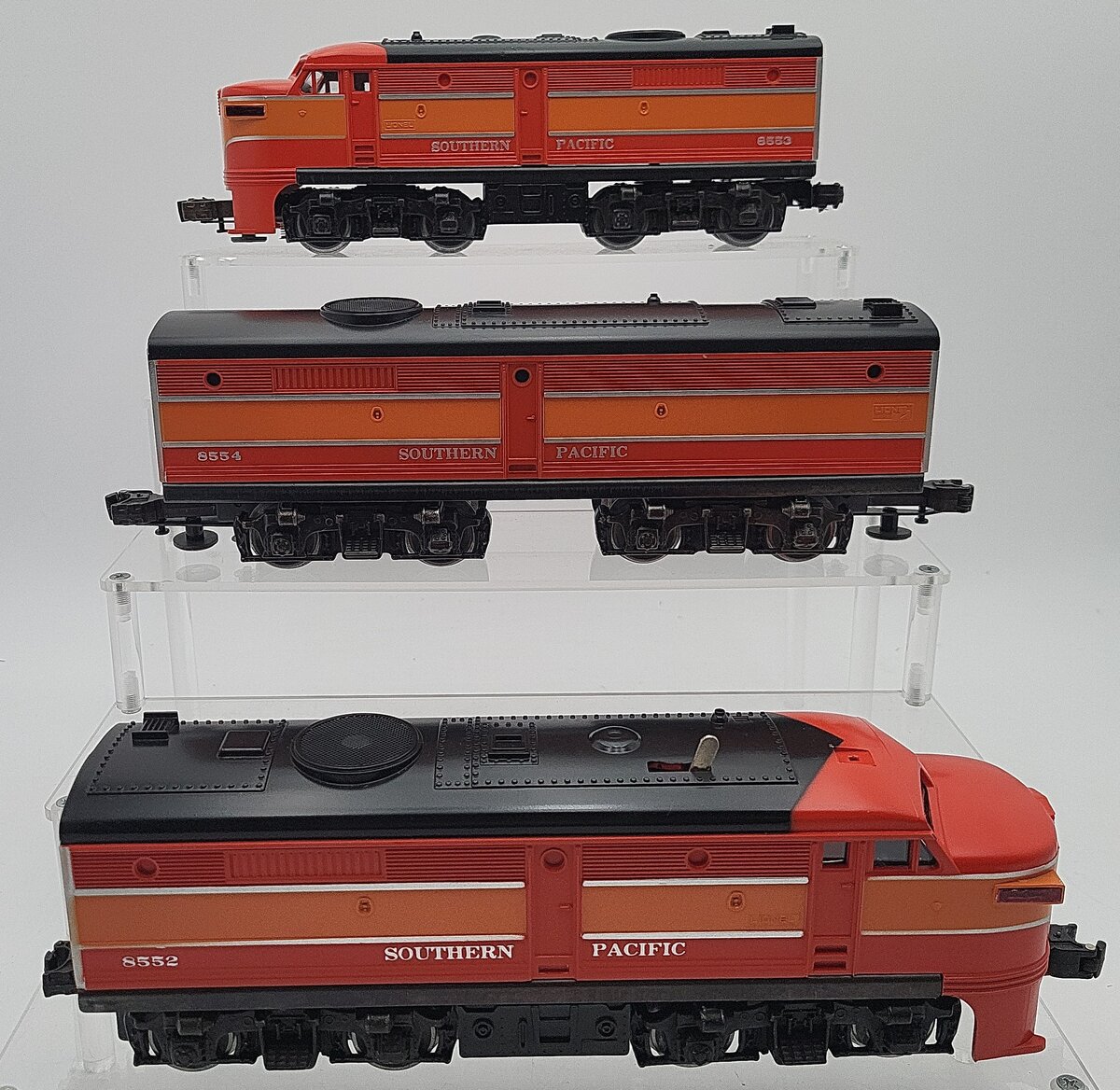 Lionel 6-8552 O Gauge Southern Pacific Alco A-B-A 3-Unit Diesel Locomotive Set EX/Box