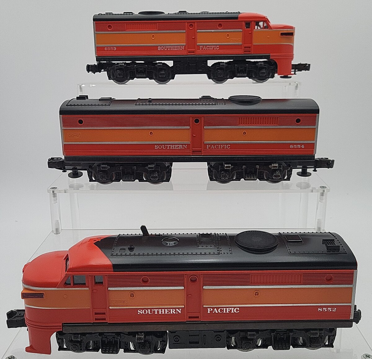 Lionel 6-8552 O Gauge Southern Pacific Alco A-B-A 3-Unit Diesel Locomotive Set EX/Box