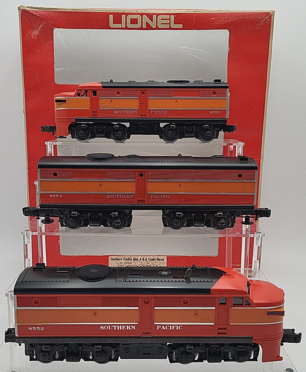 Lionel 6-8552 O Gauge Southern Pacific Alco A-B-A 3-Unit Diesel Locomotive Set EX/Box