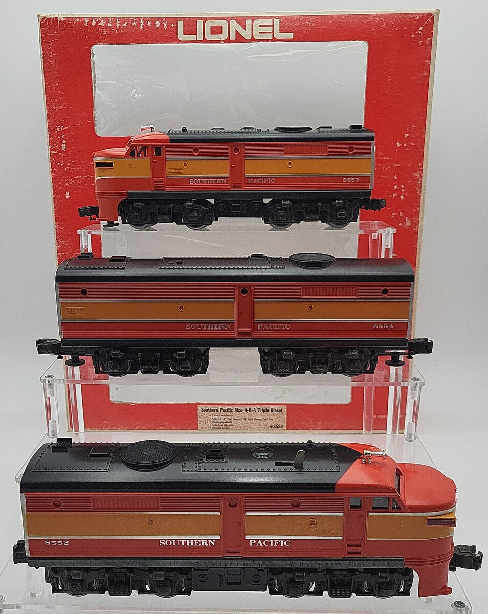 Lionel 6-8552 O Gauge Southern Pacific Alco A-B-A 3-Unit Diesel Locomotive Set EX/Box