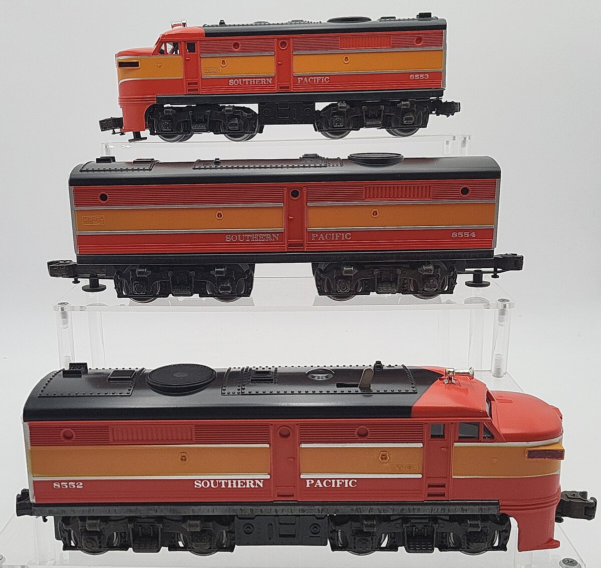 Lionel 6-8552 O Gauge Southern Pacific Alco A-B-A 3-Unit Diesel Locomotive Set EX/Box