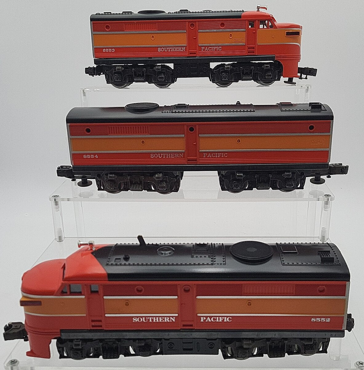 Lionel 6-8552 O Gauge Southern Pacific Alco A-B-A 3-Unit Diesel Locomotive Set EX/Box