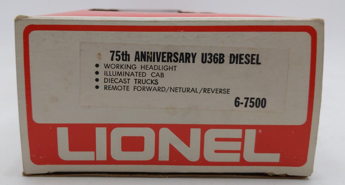 Lionel 6-7500 O Gauge 75th Anniversary U36B Diesel Locomotive EX/Box