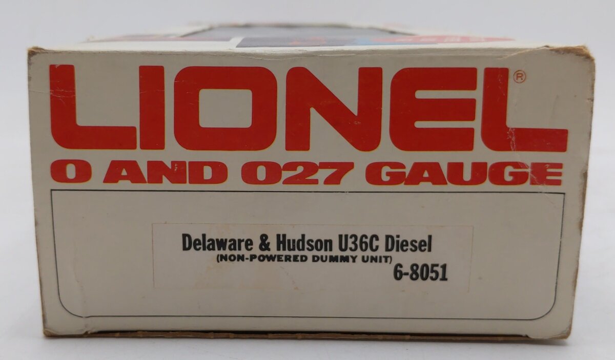 Lionel 6-8051 O Gauge Delaware & Hudson U36C Dummy Diesel Locomotive EX/Box