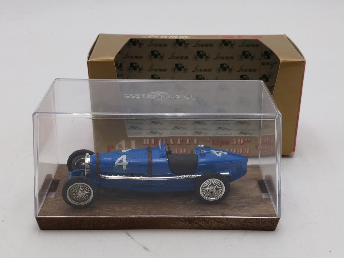 Brumm R41 1:43 Scale Bugatti HP230 Tipo 59 1933 Blue #4 Series Oro Diecast Car LN/Box