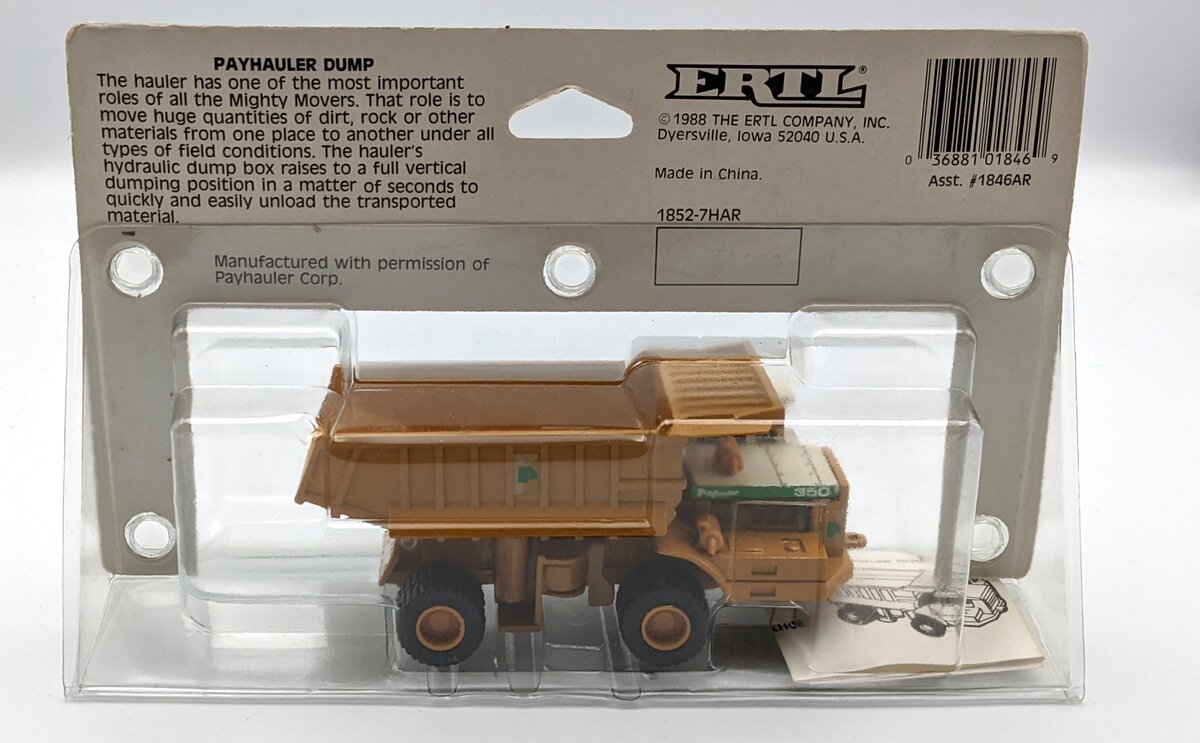 Ertl 1852 1:64 IH Payhauler Dump Mighty Movers MT/Box