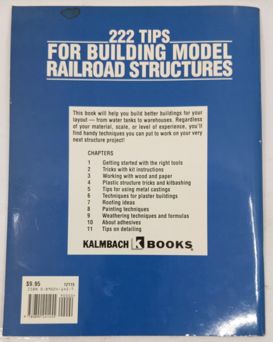 222 Tips for Building Model Railroad Structures Paperback Book By Dave Frary VG