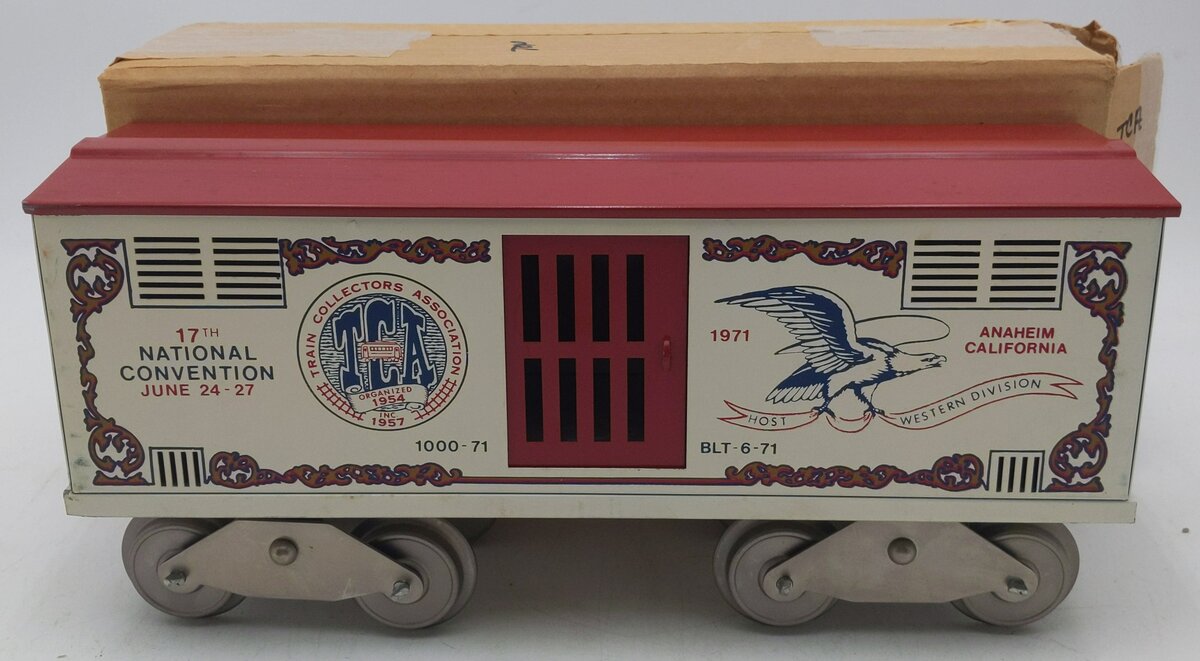 McCoy 1000-71 Standard Gauge TCA 1971 17th National Convention Boxcar EX/Box