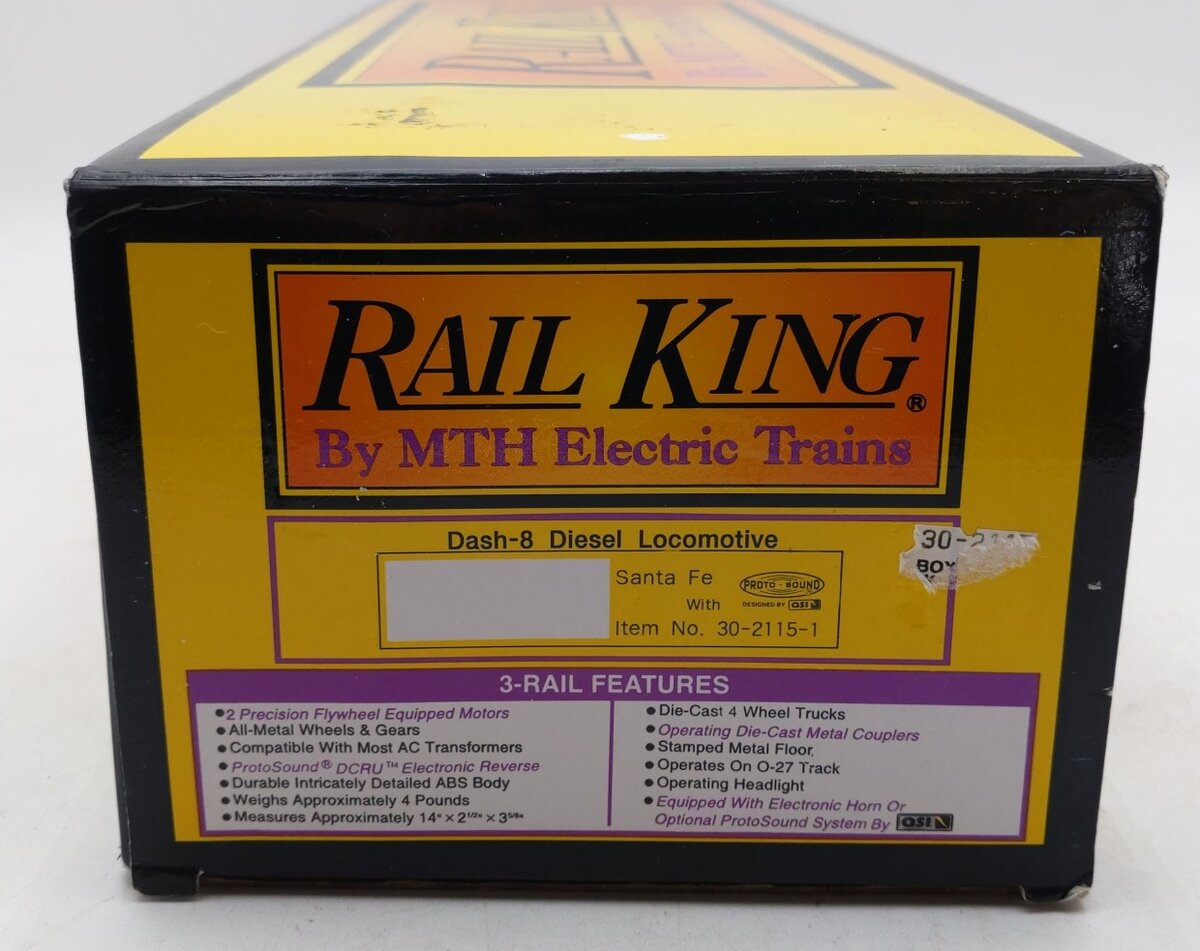 MTH 30-2115-1 O Santa Fe Dash-8 Diesel Engine w/PS1 #7445 EX/Box