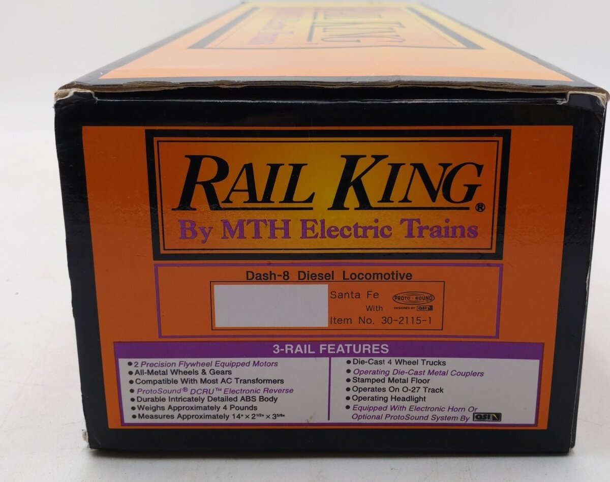 MTH 30-2115-1 O Santa Fe Dash-8 Diesel Engine w/PS1 #7445 EX/Box
